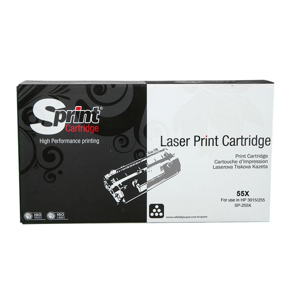 Sprint Hp CE255X Muadil Siyah Laser Toner Kartuş (55X)
