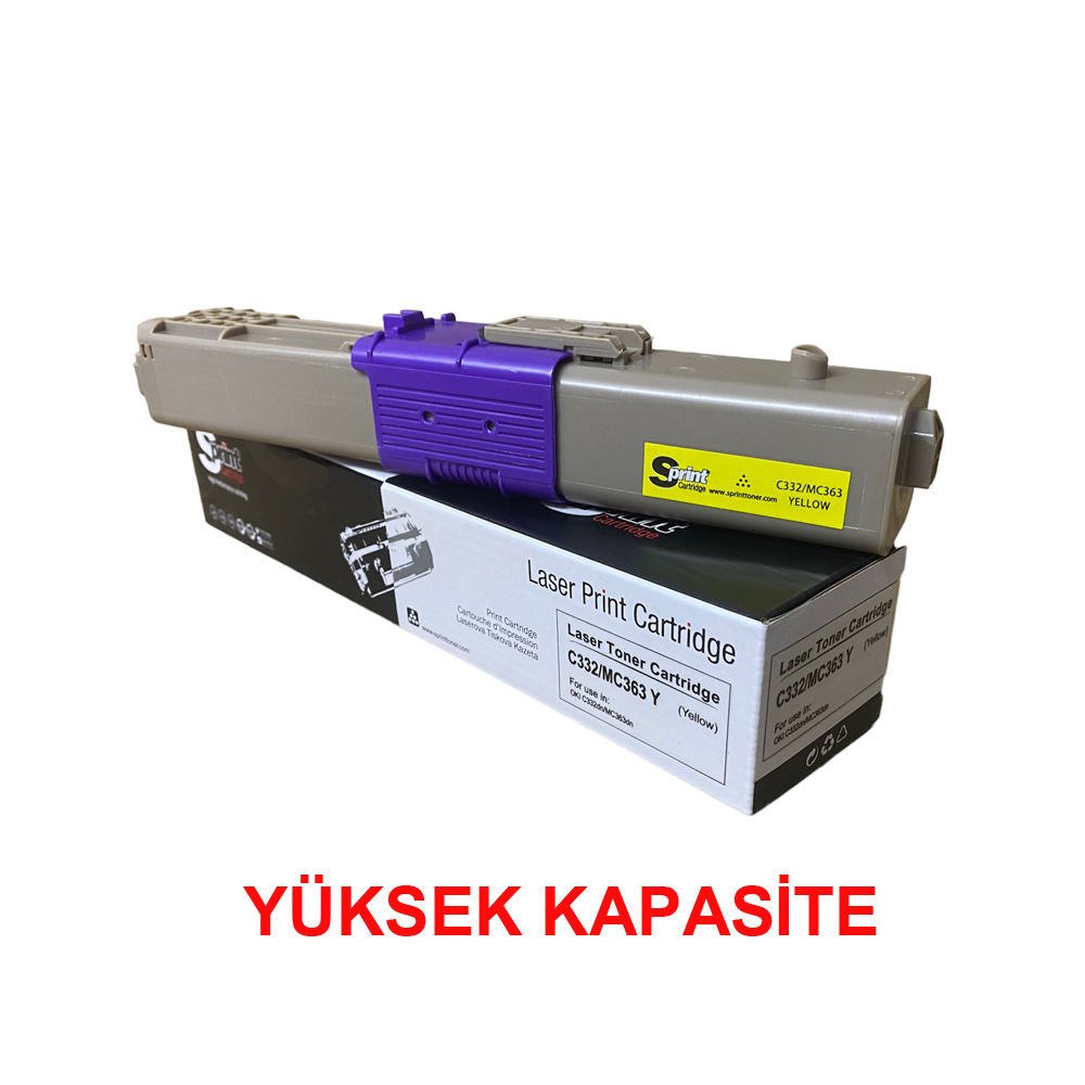 Sprint Oki C332dn, MC363dn Sarı Laser Toner Kartuş
